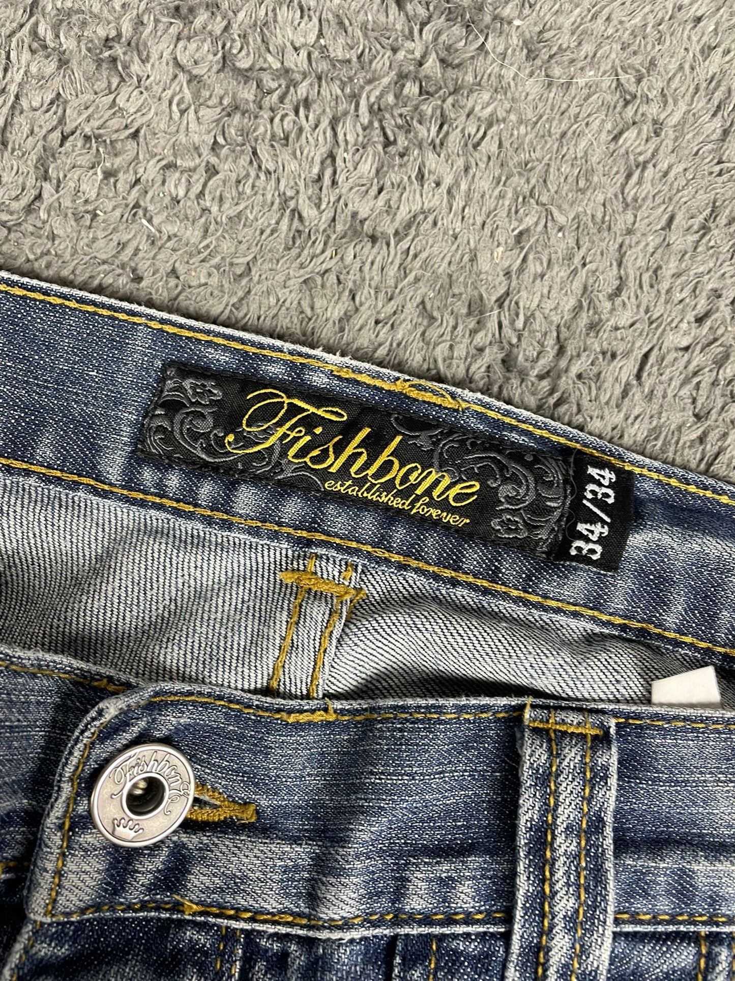 Japanese Baggy Jeans Fishbone Size L