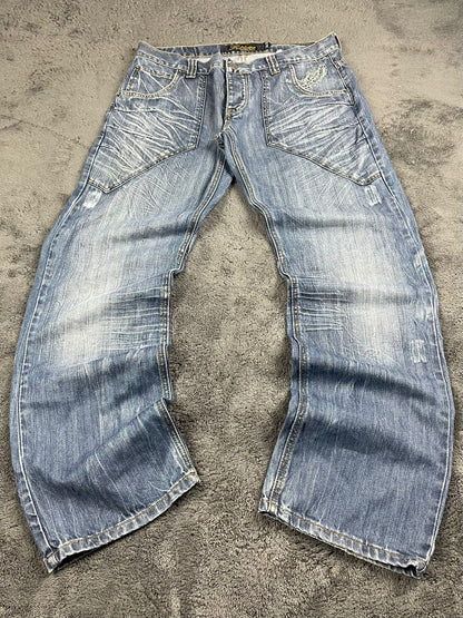 Japanese Baggy Jeans Fishbone Size L