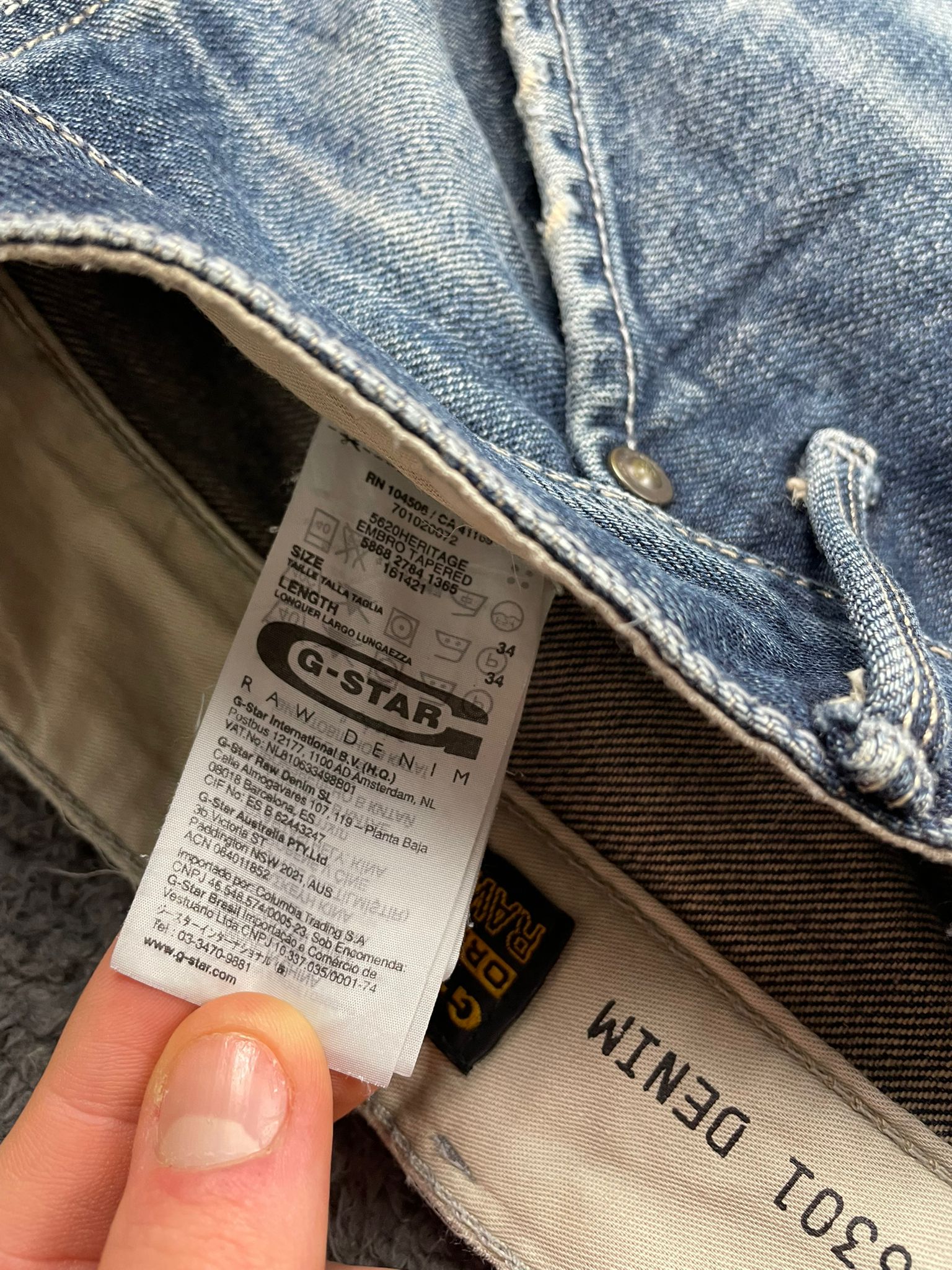 g-star elwood 96 straight fit jeans size L